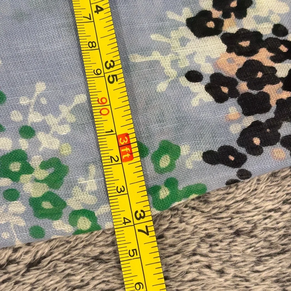 Talbots Womens Scarf Shawl Floral Cotton Linen Blend Cottagecore Preppy 21259